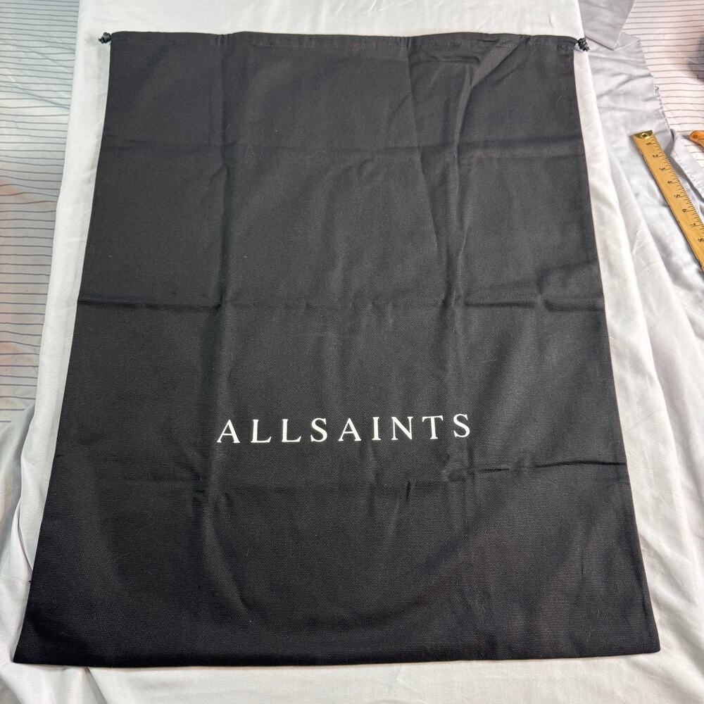 AllSaints Black Drawstring Dust Bag Storage Tote Large 21.5x27 Designer Bag